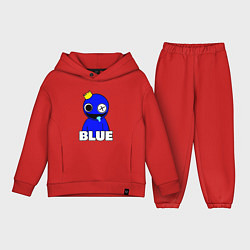 Детский костюм оверсайз Радужные друзья улыбчивый Синий, цвет: красный
