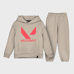 Детский костюм оверсайз Valorant - logo, цвет: миндальный