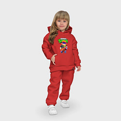 Детский костюм оверсайз Бастер - Бравл старс, цвет: красный — фото 2