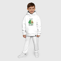 Детский костюм оверсайз Dont worry be happy - avocado, цвет: белый — фото 2