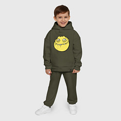 Детский костюм оверсайз Smiley trollface, цвет: хаки — фото 2