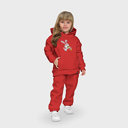 Детский костюм оверсайз Зайчик с новогодними подарками, цвет: красный — фото 2