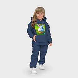 Детский костюм оверсайз Милый кролик в корзинке, цвет: тёмно-синий — фото 2