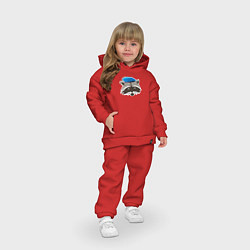 Детский костюм оверсайз Боевой енот, цвет: красный — фото 2