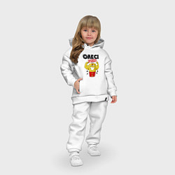Детский костюм оверсайз Олеся заряжена на победу!, цвет: белый — фото 2