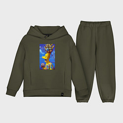 Детский костюм оверсайз Барт Симпсон и коты - нейросеть - art, цвет: хаки