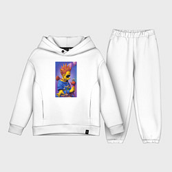 Детский костюм оверсайз Bart Simpson - нейросеть - сюрреализм, цвет: белый