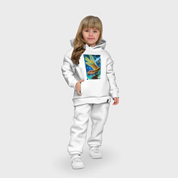 Детский костюм оверсайз Космическая птица нейросеть - фантазия, цвет: белый — фото 2