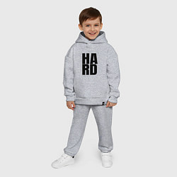 Детский костюм оверсайз Hard жесткая надпись, цвет: меланж — фото 2