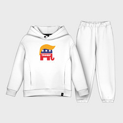 Детский костюм оверсайз Trump elephant, цвет: белый