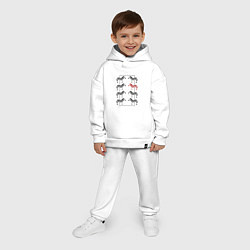 Детский костюм оверсайз Зебры в прямоугольнике минимализм, цвет: белый — фото 2