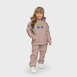 Детский костюм оверсайз Следы ладоней - тепловизор, цвет: пыльно-розовый — фото 2