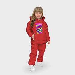 Детский костюм оверсайз Цветной принт, цвет: красный — фото 2