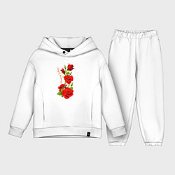 Детский костюм оверсайз Прекрасная Сабрина - букет из роз, цвет: белый