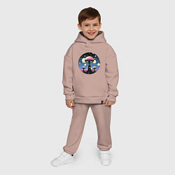 Детский костюм оверсайз Космические грибы с глазами, цвет: пыльно-розовый — фото 2