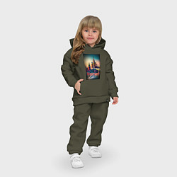 Детский костюм оверсайз Москва - Кремль, цвет: хаки — фото 2