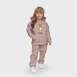 Детский костюм оверсайз Оленька - Майнкрафт, цвет: пыльно-розовый — фото 2