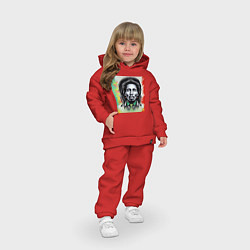 Детский костюм оверсайз Боб Марли граффити триколор, цвет: красный — фото 2