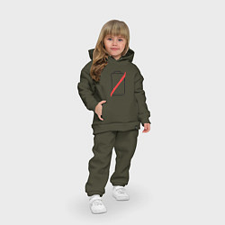 Детский костюм оверсайз Разряженная батарейка, цвет: хаки — фото 2