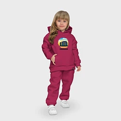 Детский костюм оверсайз Британский Стоунхендж, цвет: маджента — фото 2