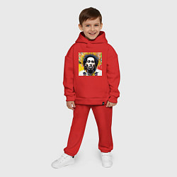 Детский костюм оверсайз Арт Граффити Боб Марли, цвет: красный — фото 2