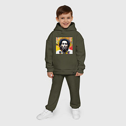 Детский костюм оверсайз Арт Граффити Боб Марли, цвет: хаки — фото 2