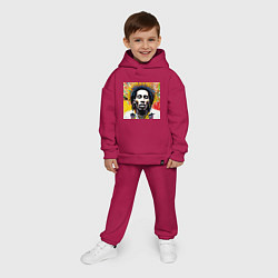 Детский костюм оверсайз Арт Граффити Боб Марли, цвет: маджента — фото 2