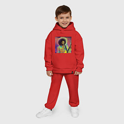 Детский костюм оверсайз Глитч Джимми Хендрикс, цвет: красный — фото 2