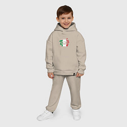 Детский костюм оверсайз Привет Италия, цвет: миндальный — фото 2