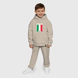 Детский костюм оверсайз Италия чемпион, цвет: миндальный — фото 2