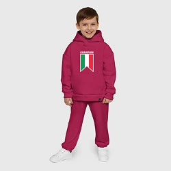 Детский костюм оверсайз Италия чемпион, цвет: маджента — фото 2