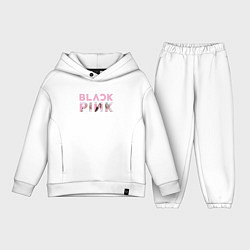 Детский костюм оверсайз Blackpink logo Jisoo Lisa Jennie Rose, цвет: белый