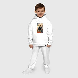 Детский костюм оверсайз Лев в драной куртке - хиппи, цвет: белый — фото 2