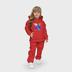 Детский костюм оверсайз Буква N градиент - нейросеть, цвет: красный — фото 2