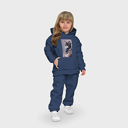 Детский костюм оверсайз Котяра городской модник - нейросеть, цвет: тёмно-синий — фото 2