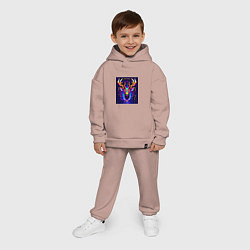 Детский костюм оверсайз Рогатый пиксельный олень, цвет: пыльно-розовый — фото 2