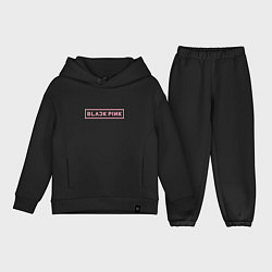 Детский костюм оверсайз Black pink - logotype - South Korea, цвет: черный