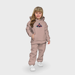 Детский костюм оверсайз Треугольный мир киберпанка, цвет: пыльно-розовый — фото 2