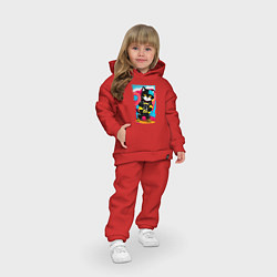 Детский костюм оверсайз Котёнок-художник - поп-арт, цвет: красный — фото 2