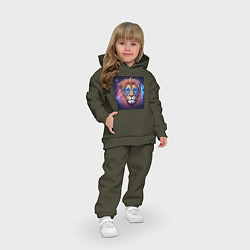 Детский костюм оверсайз Космический лев в очках, цвет: хаки — фото 2