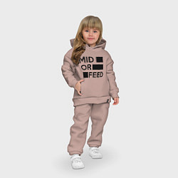 Детский костюм оверсайз Mid or feed, цвет: пыльно-розовый — фото 2