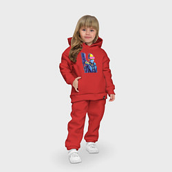 Детский костюм оверсайз Гомер Симпсон с пистолетом - киберпанк, цвет: красный — фото 2