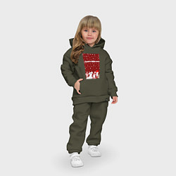 Детский костюм оверсайз Семья лам на новогодних каникулах, цвет: хаки — фото 2