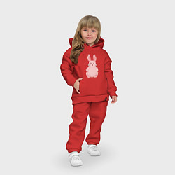 Детский костюм оверсайз Розовый зайчонок, цвет: красный — фото 2
