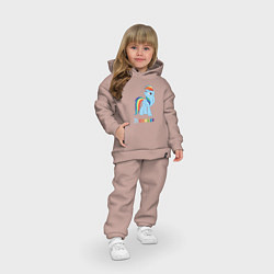Детский костюм оверсайз Крутая Рейнбоу Дэш, цвет: пыльно-розовый — фото 2