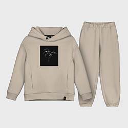Детский костюм оверсайз Xo weeknd, цвет: миндальный