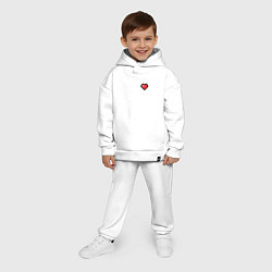 Детский костюм оверсайз Пиксельное сердечко, цвет: белый — фото 2