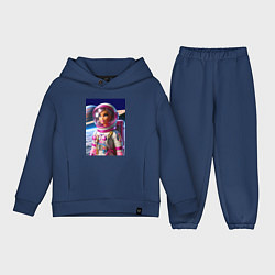 Детский костюм оверсайз Барби - крутой космонавт, цвет: тёмно-синий