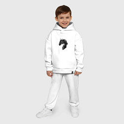 Детский костюм оверсайз Дракон арт, цвет: белый — фото 2