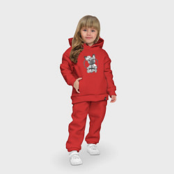 Детский костюм оверсайз Французский бульдог за штурвалом courage, цвет: красный — фото 2